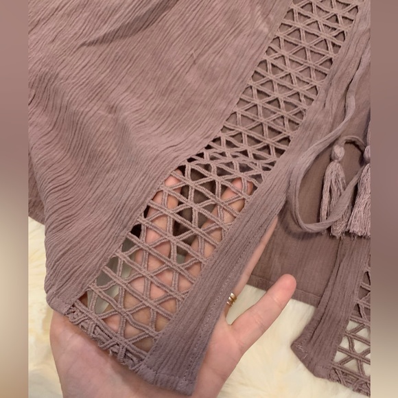 SYKE Joy KIMONO Mauve Swim Cover-up One Size Tassel Tie - Picture 6 of 15